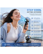 Mini Turbo Handheld Fan — Rechargeable, Adjustable Speed