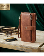 LuxeGuard Long Wallet — RFID Blocking, Slim & Elegant
