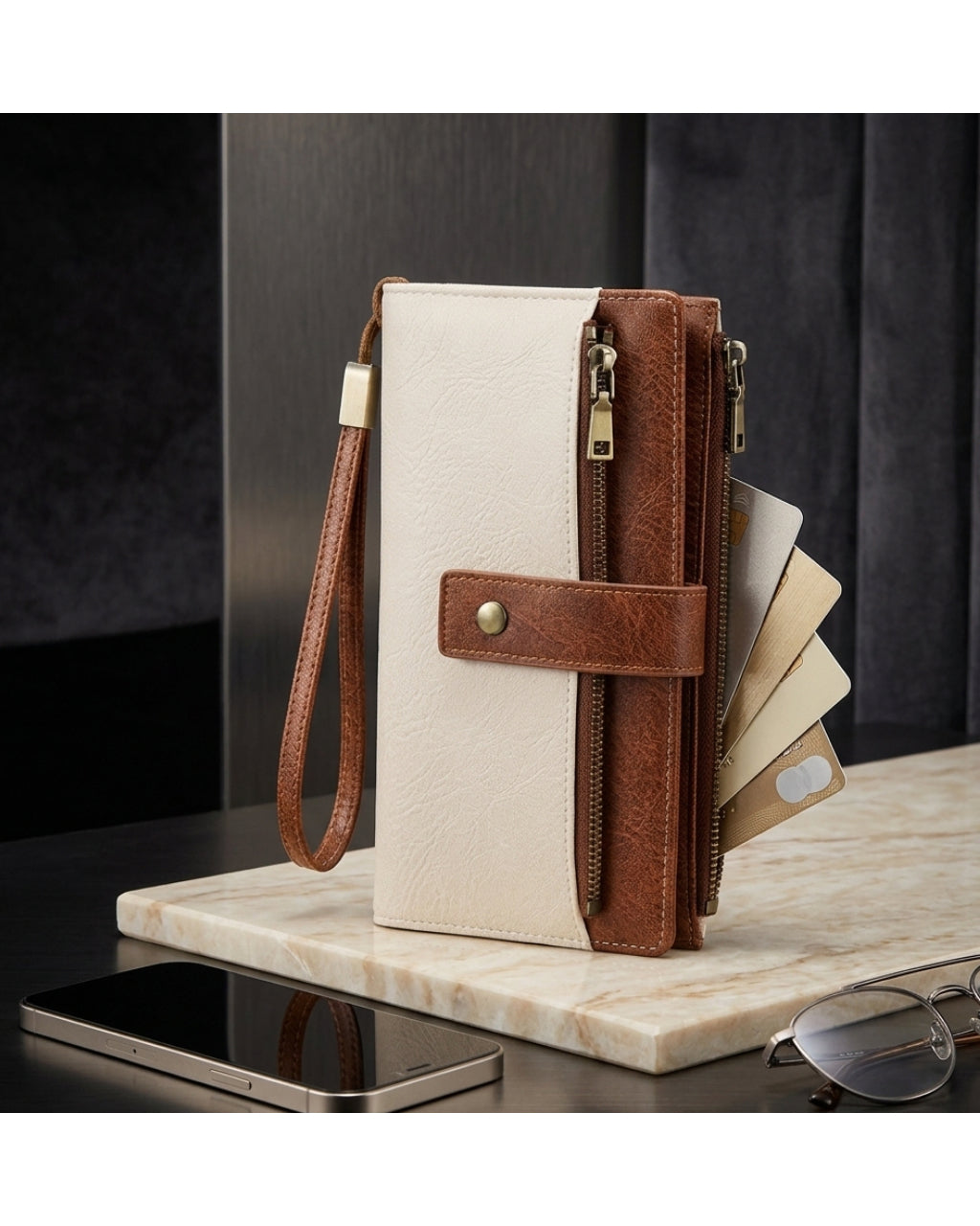 LuxeGuard Long Wallet — RFID Blocking, Slim & Elegant