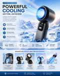 Mini Turbo Handheld Fan — Rechargeable, Adjustable Speed