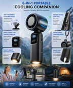 Mini Turbo Handheld Fan — Rechargeable, Adjustable Speed